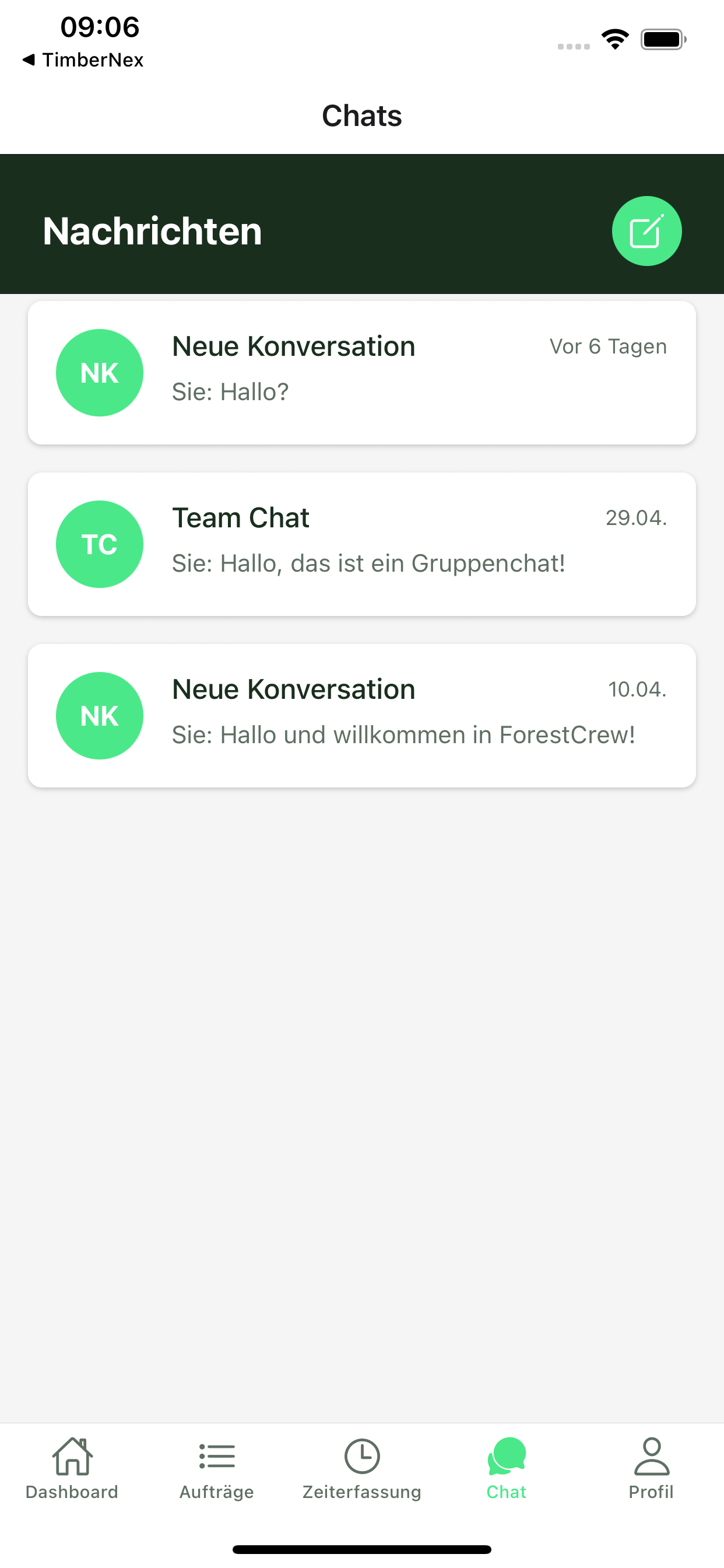 ForestCrew Mobile Teamchat