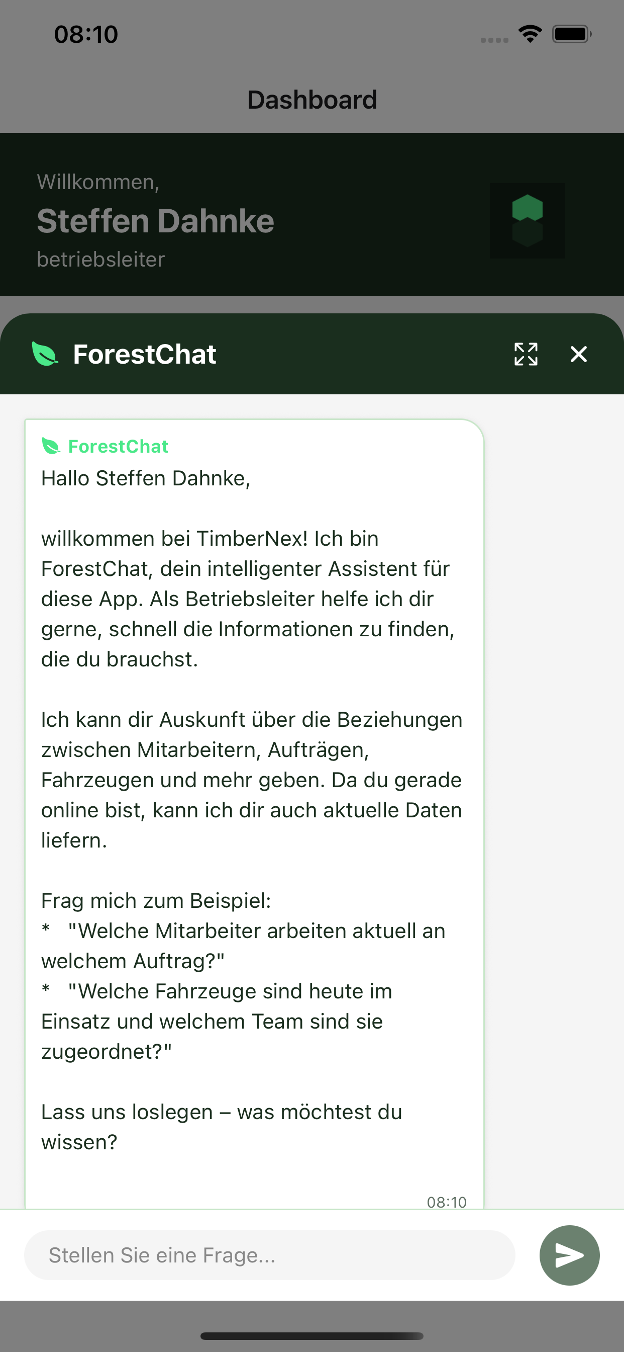 ForestCrew mobile app with ForestChat AI assistant